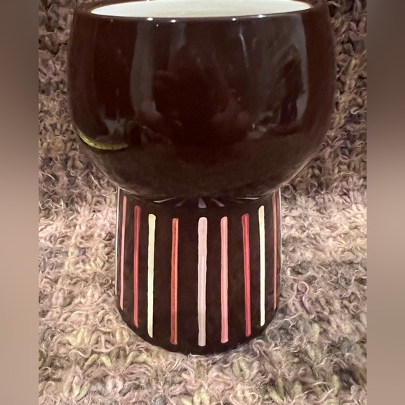 Opal House, Picasso Inspired Face Planter/Vase 6” Stoneware, dark brown - Picture 5 of 12